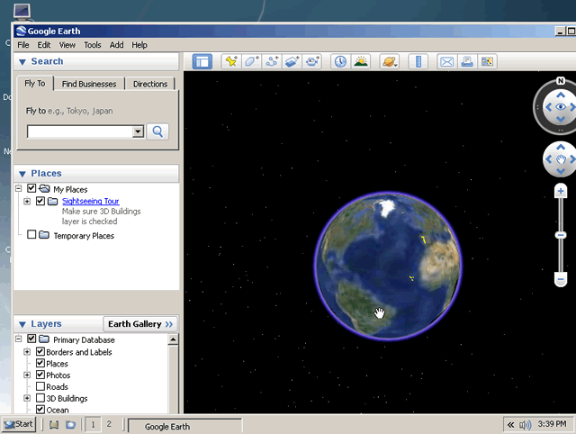 Reactos Google Earth